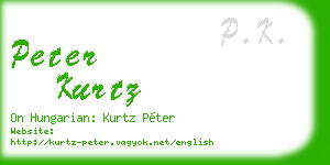peter kurtz business card